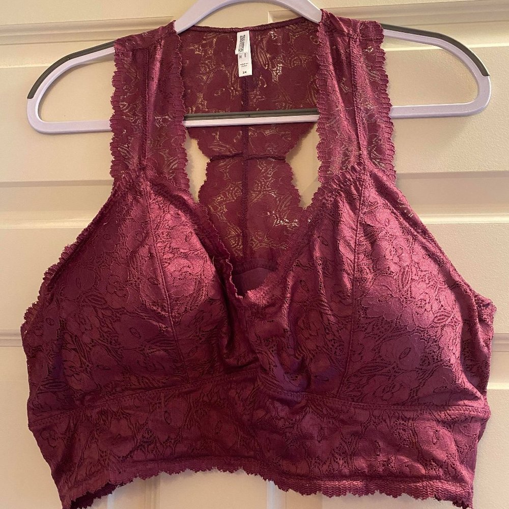Zenana 3X Bralette NWT Purple Lace